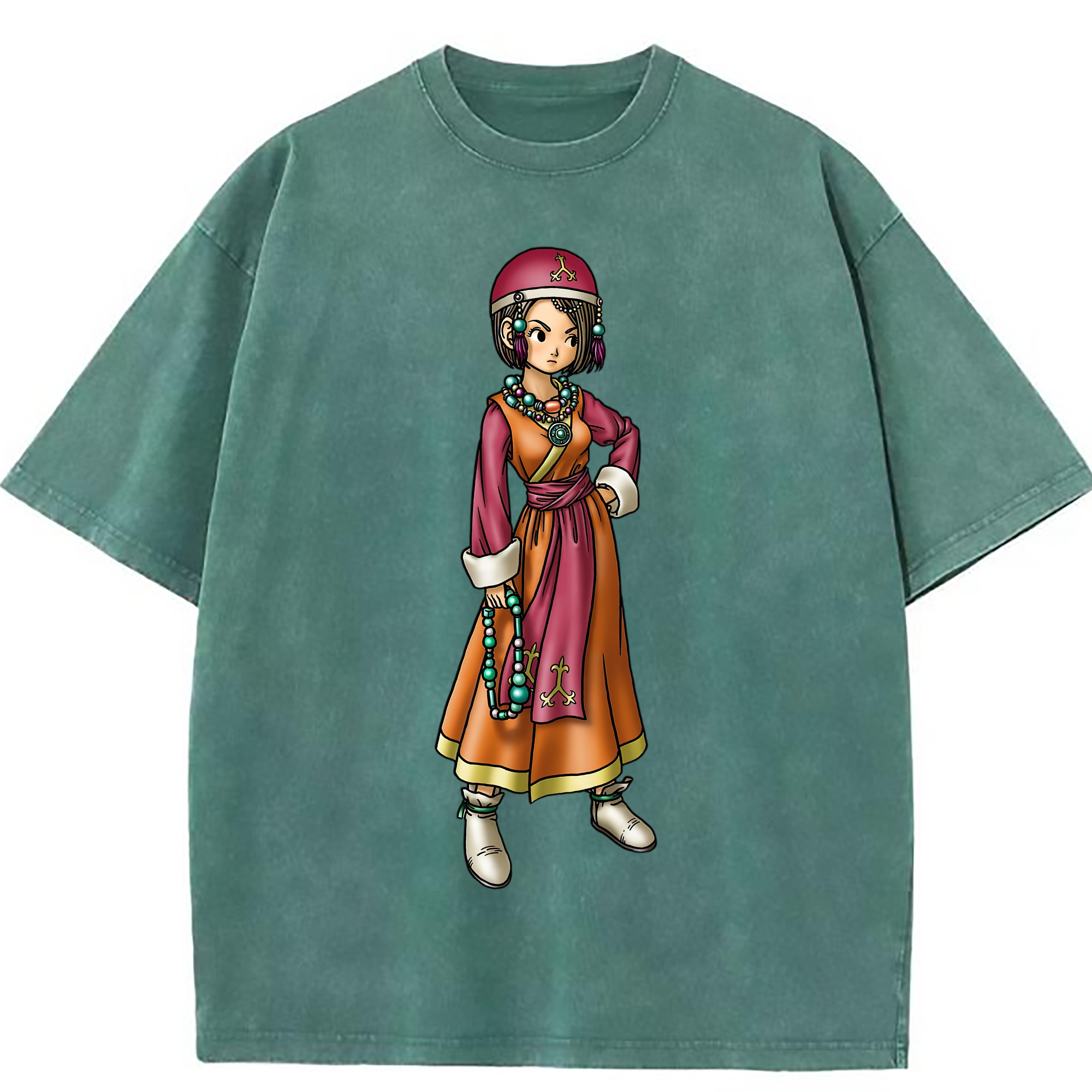 （画像用） ドラゴンクエスト Doragon Kuesuto Dragon Quest 綿100% ヴィンテージ風 半袖Tシャツ（フロントプリント）